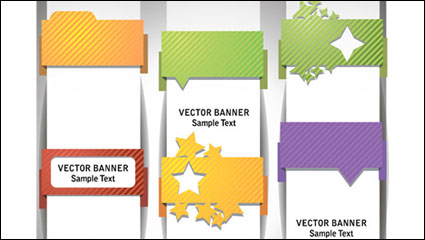 Wrap bandera ngulo 01 - vector de material