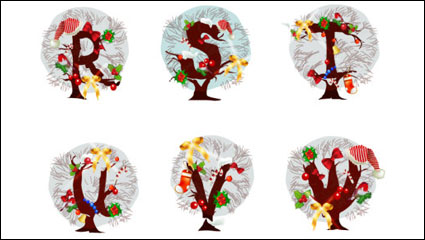 Christmas Tree letras 05 - Vector