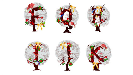 La Navidad del rbol carta 04 - vector de material