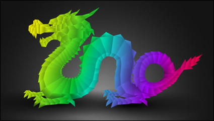 2012 Año del diseño del dragn 03 - vector de material