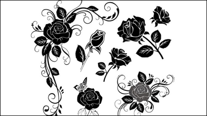 Pintados a mano material de las flores 02 - vector