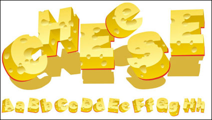 Queso alfabeto creativo - vector de material