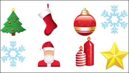 Navidad elementos de dibujos animados - vector