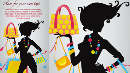 Moda silueta de la belleza 03 - vector