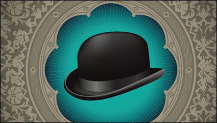 Caballero de fondo sombrero de 02 - vector