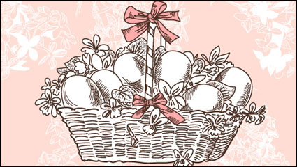 Pintado a mano patrn de Pascua 02 - vector
