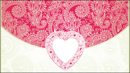 Tarjeta en forma de corazn de San Valentn 04 - vector