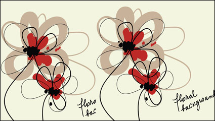 Elegante flores pintadas a mano vector material -4