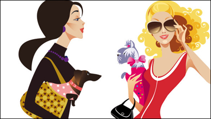 Mujer ilustrador de moda 01 - vector