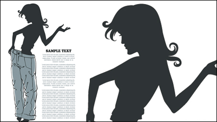 Moda silueta de la belleza 04 - vector
