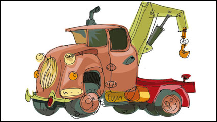 De pintura en coche de dibujos animados 04 - vector