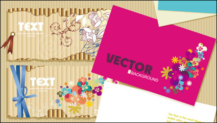 Hermosas cartas de material de 01 - vector de material