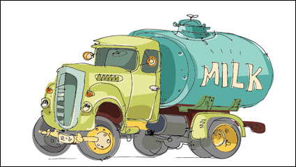 De pintura en coche de dibujos animados 01 - vector