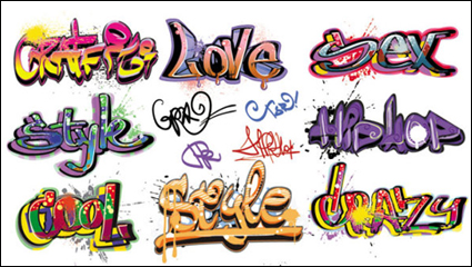 Graffiti fonts 01 de bonito diseño - vector de material