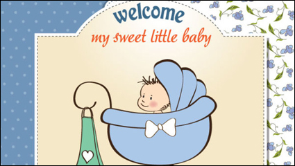 Cartoon tarjeta de beb 03 - vector de material