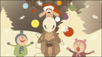 La Navidad de dibujos animados ilustrador 01 - vector