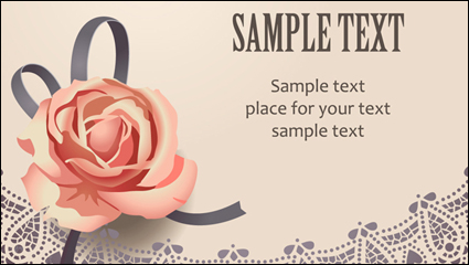 Vintage Roses Card texto de la plantilla vector de material -2
