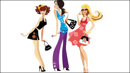 Mujer ilustrador de moda 03 - Vector