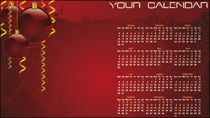 Navidad de fondo del calendario 02 - vector