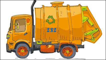 Pintado a mano coche caricatura 03 - vector material