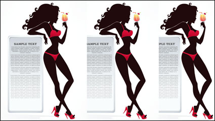 Moda belleza silueta 02 - vector