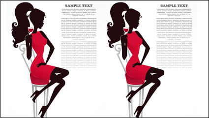 Moda belleza silueta 01 - vector