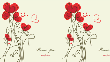 Elegantes pintados a mano flores -3 vector