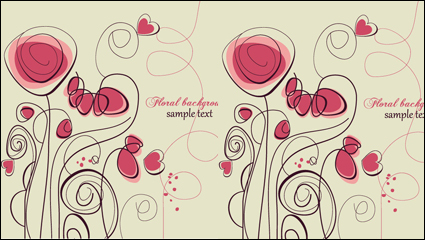 Elegantes flores pintadas a mano Vector -2
