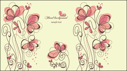 Moda pintado a mano las flores Vector -1