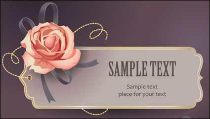 Vintage Roses Card texto de la plantilla vector material -3