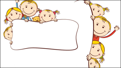 Historieta de la pintura los niños - vector de material