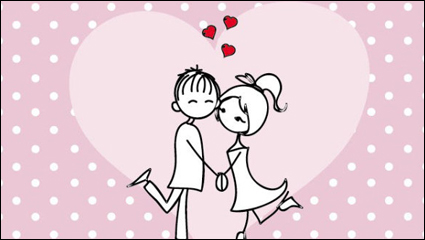 Lneas emitidos en las ilustraciones del Da de San Valentn 01 - vector de material