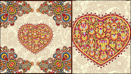 Tarjeta en forma de corazn de San Valentn Da 05 - vector de material