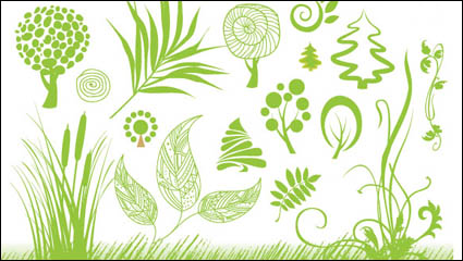 Pintado a mano planta 01 - vector de material