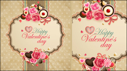 Pasado de moda tarjetas valentine vector -05