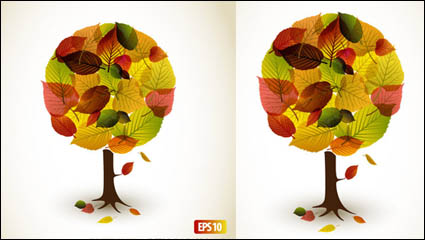 Hojas de otoño material grfico de diseño vectorial -2