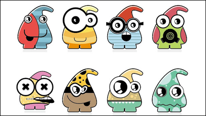 Caricatura monstruo 04 - vector de material