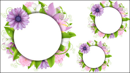 Flores frontera 02 - vector de material