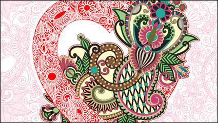 Tarjeta en forma de corazn de San Valentn Da 02 - vector de material