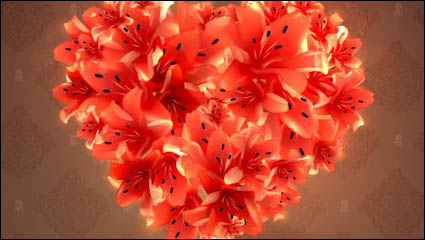 Romntico en forma de corazn de fondo 03 - vector de material