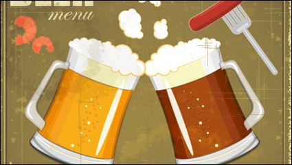 Cerveza de la vendimia - vector de material