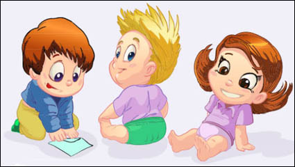 Los niños de dibujos animados 04 - vector