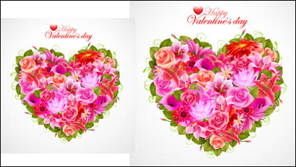 Da de San Valentn flores fondo 05 - vector de material