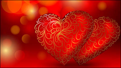 Hermoso fondo rojo del corazn - vector de material