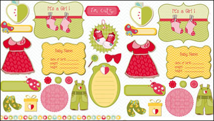 Pegatinas de dibujos animados 02 - vector de material