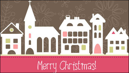 Caricatura de Navidad de fondo 03 - vector de material