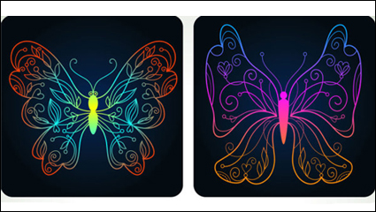 Modelo hermoso mariposa 04 - vector de material