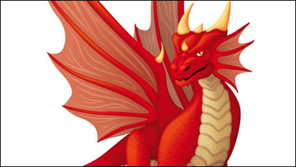 Cute dibujos animados dragn 02 - vector de material