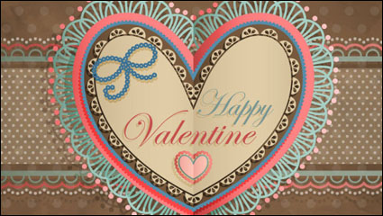 Da de San Valentn en forma de corazn etiqueta 04 - vector de material
