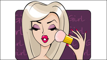 Belleza ilustrador de dibujos animados 03 - vector de material